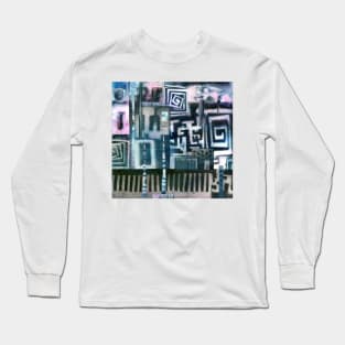 Industrial Urban - Collaged Solar Prints Long Sleeve T-Shirt